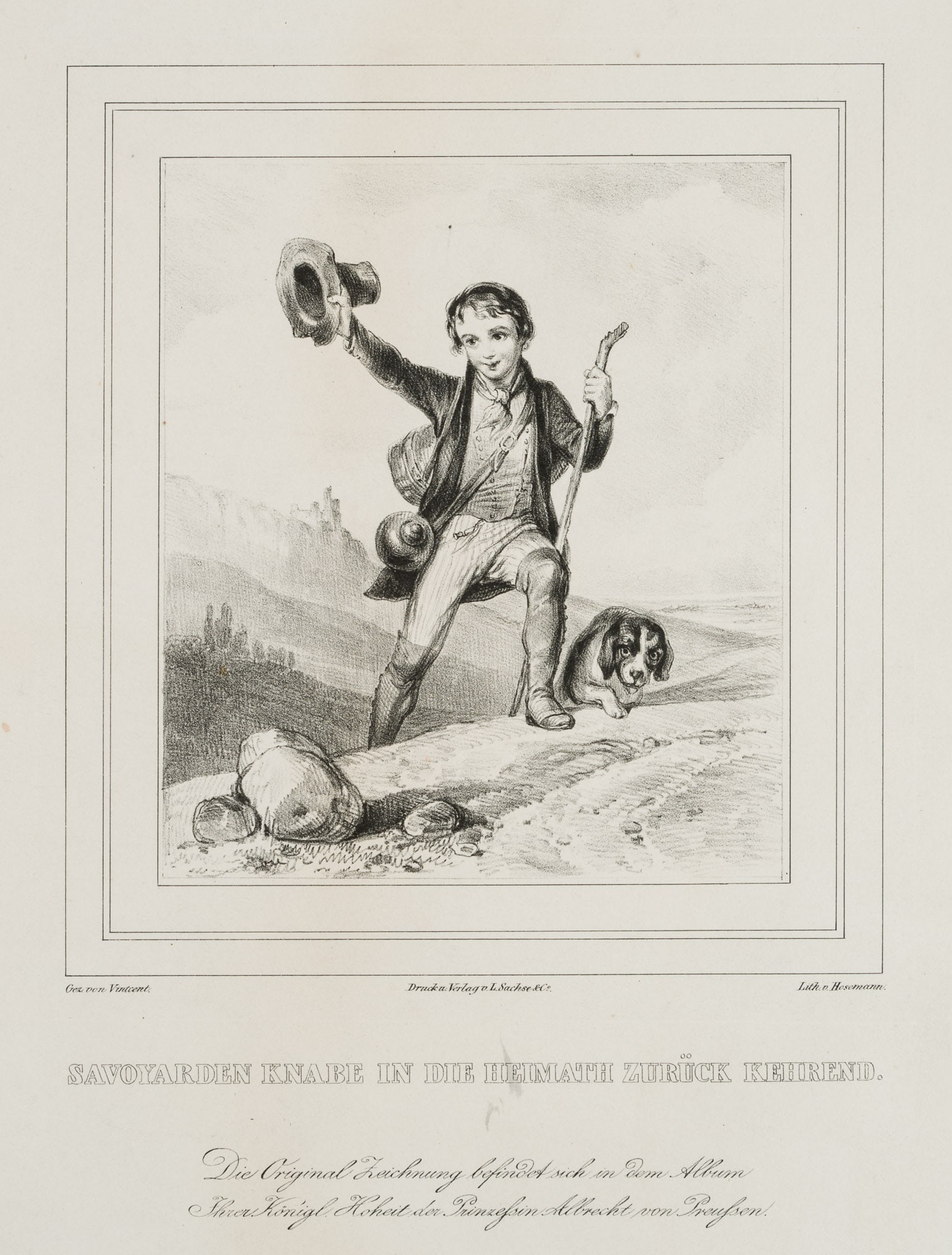 T. HOSEMANN (1807-1875), The Return of a Savoyard, Lithography (1 of 4)