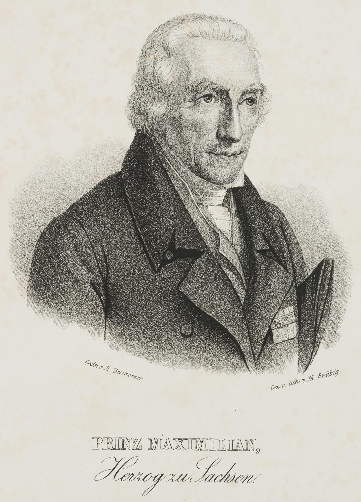 M. KNÄBIG (1804-1876), Prince Maximilian, Duke of Saxony, Lithography (1 of 4)