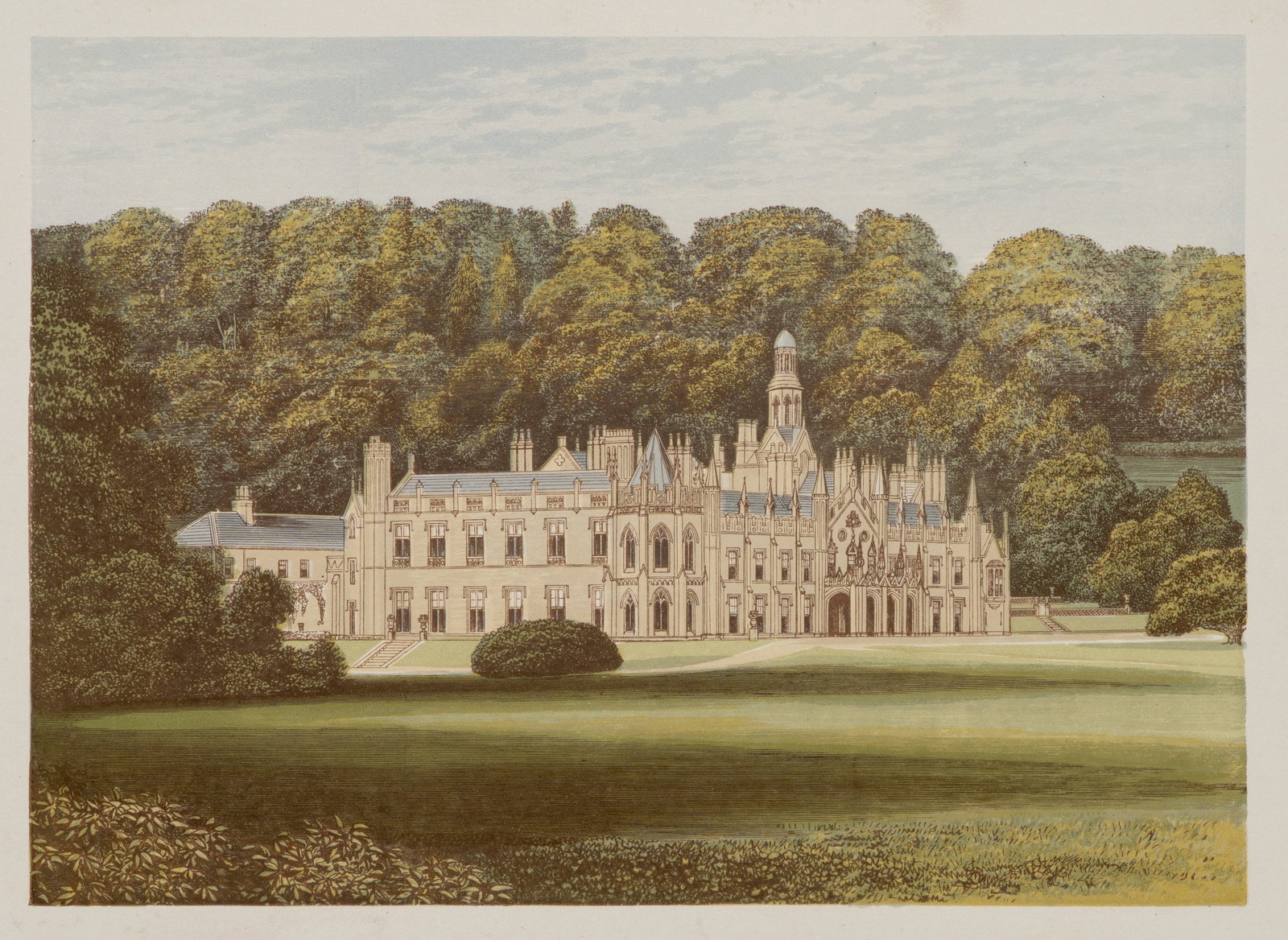 A. LYDON (1836-1917), Shelton Abbey, around 1880, Color Wood Engraving (1 of 5)