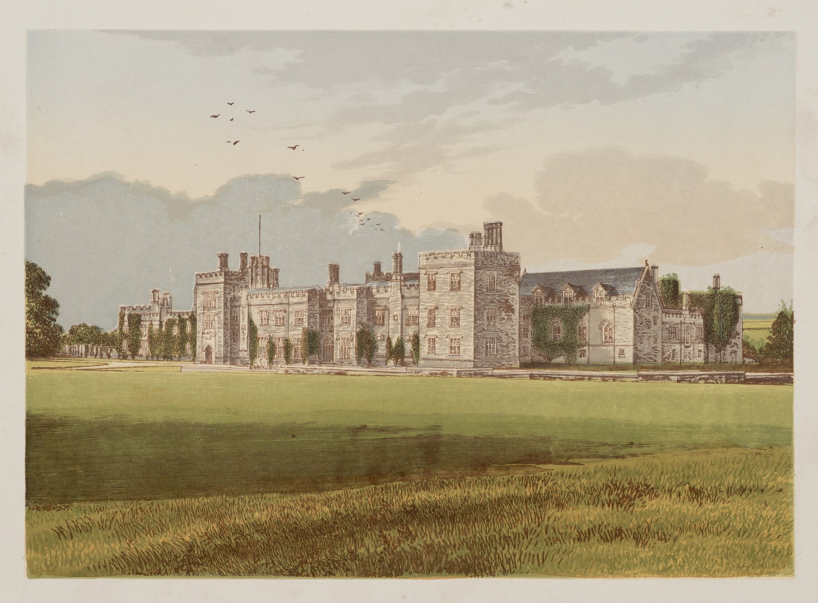 A. LYDON (1836-1917), Penshurst Castle, around 1880, Color Wood Engraving (1 of 5)