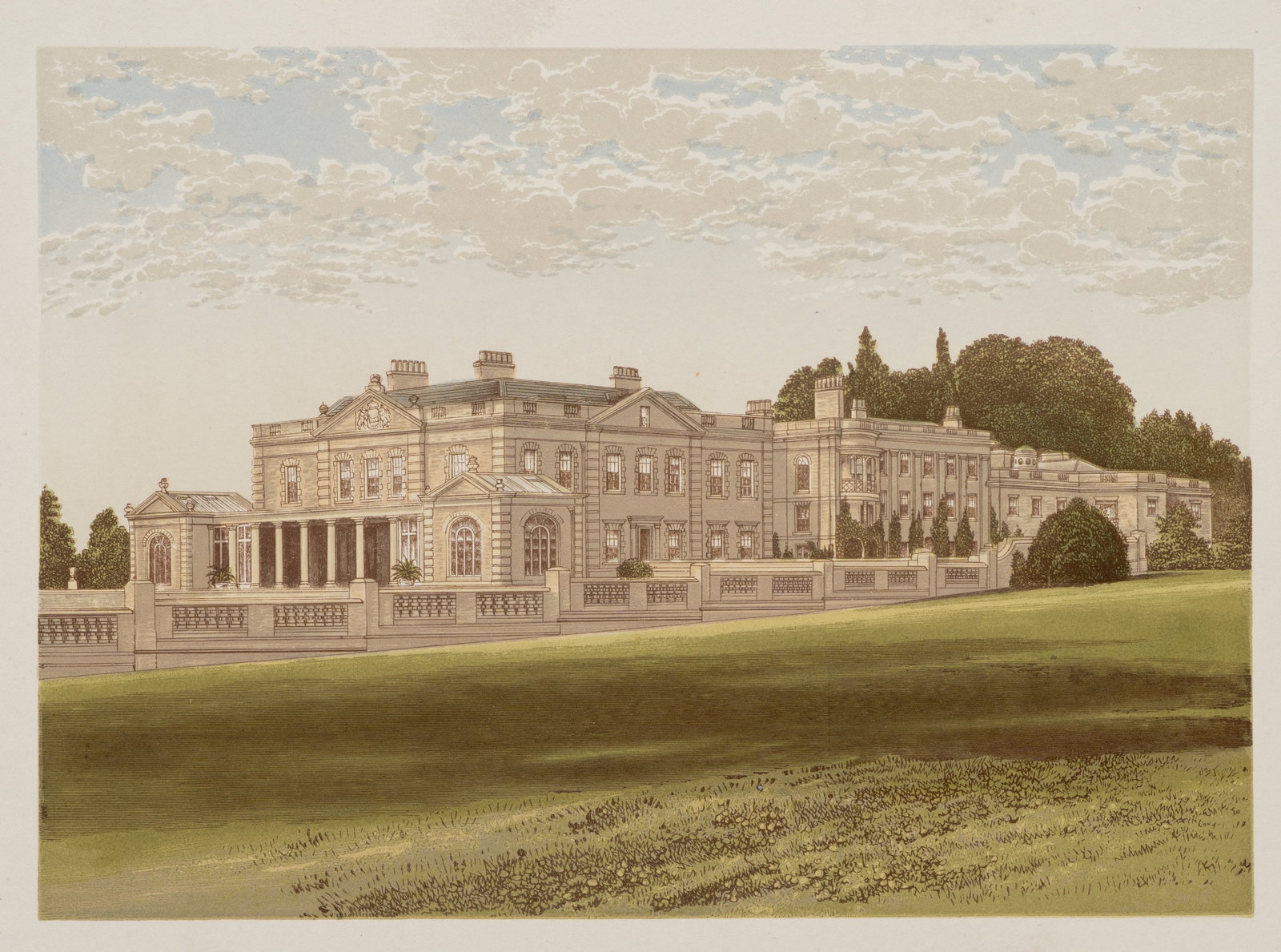 A. LYDON (1836-1917), Gunton Park. Mansion, around 1880, Color Wood Engraving (1 of 5)