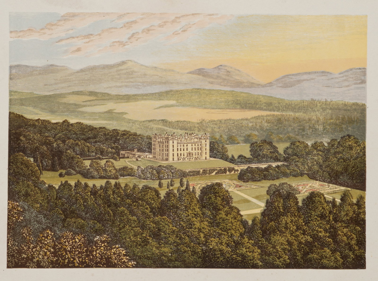 A. LYDON (1836-1917), Drumlanrig Castle, around 1880, Color Wood Engraving (1 of 5)