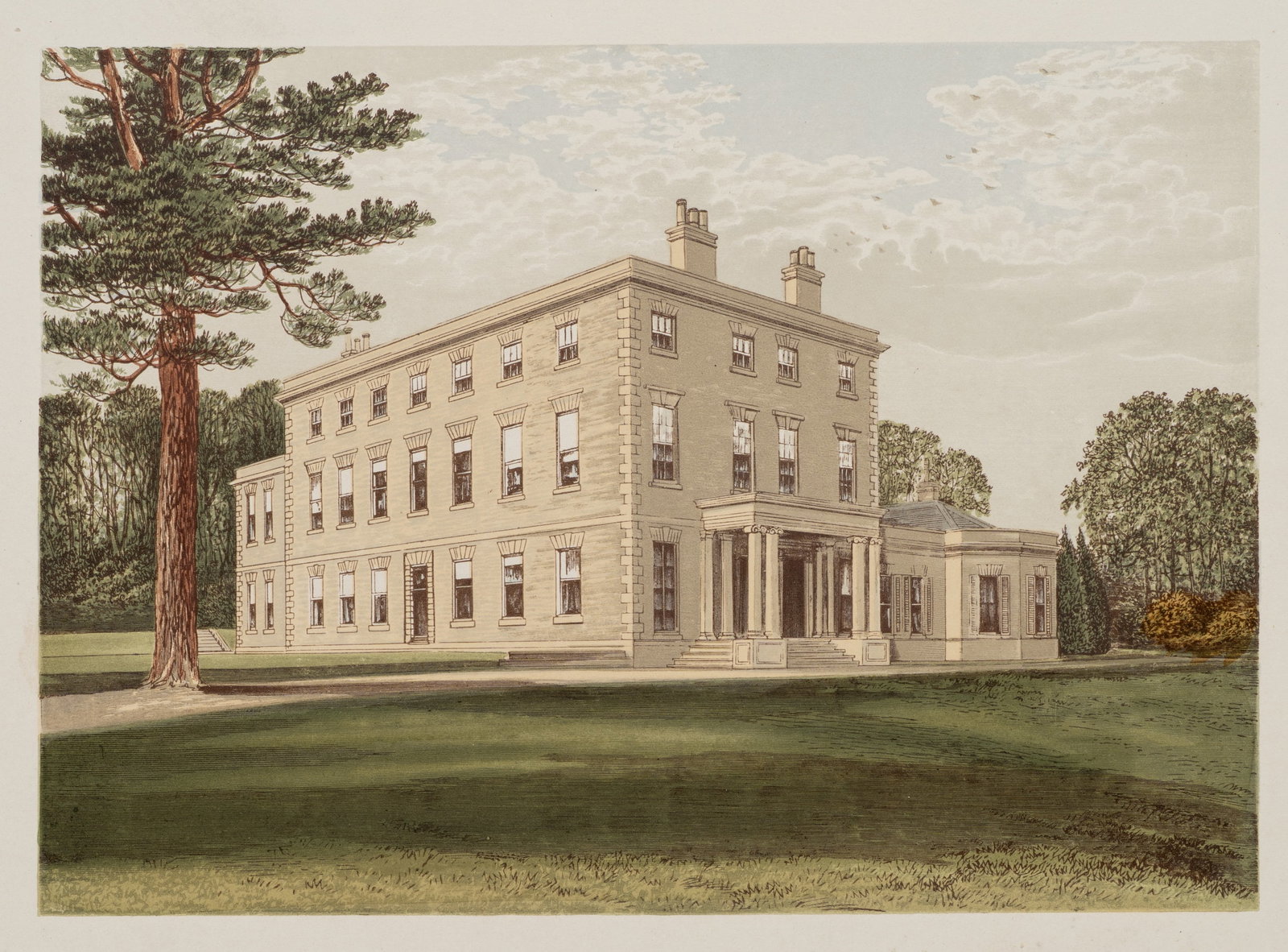 A. LYDON (1836-1917), Carnanton Mansion, around 1880, Color Wood Engraving (1 of 5)
