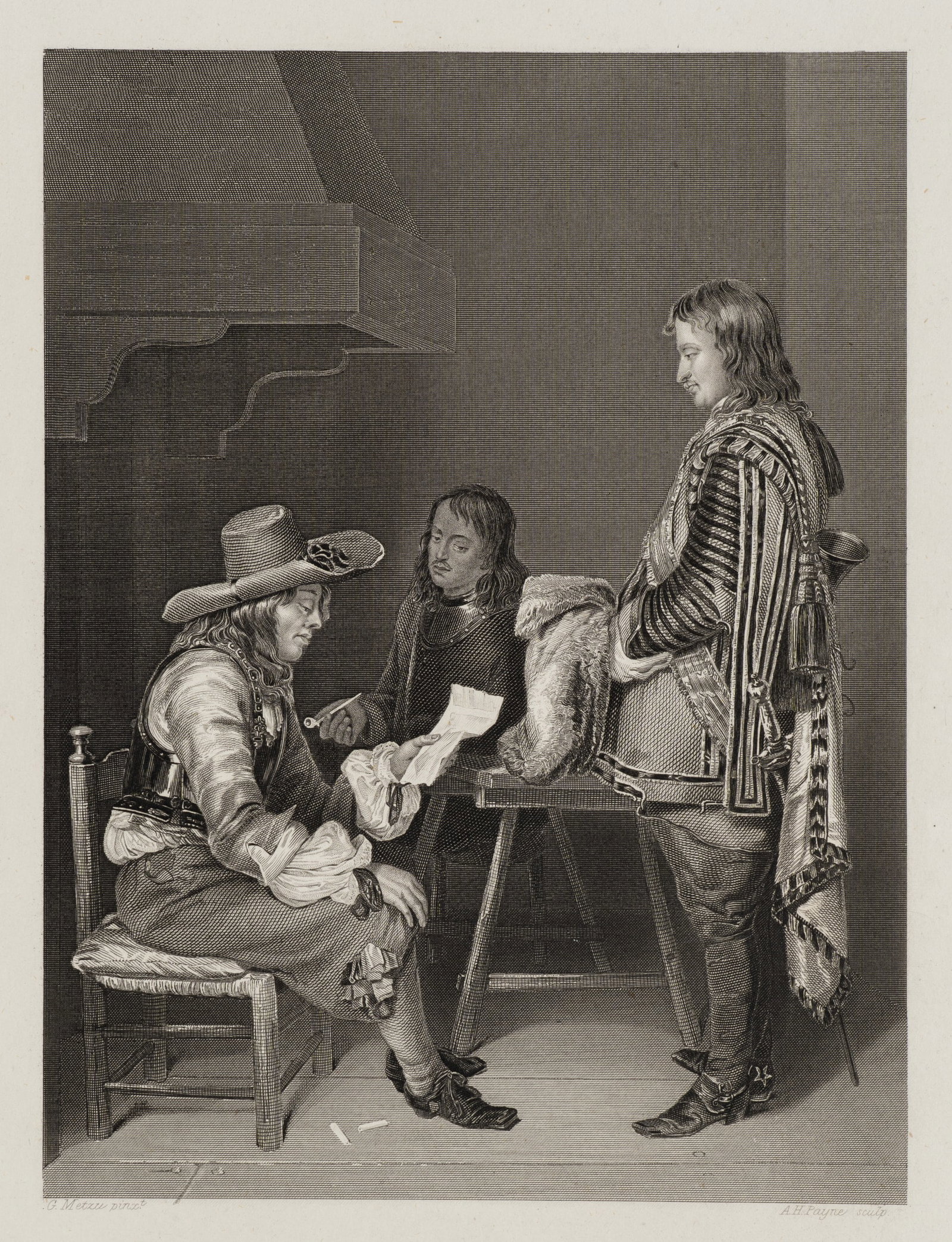 A. PAYNE (*1812) after METSU (*1629), The Ordinance, Steel engraving (1 of 5)