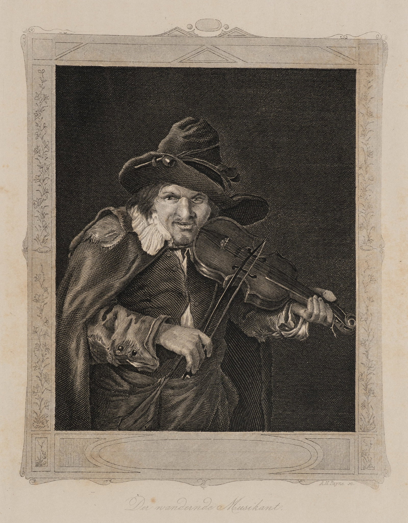 A. PAYNE (1812-1902), The Wandering Musician, Steel engraving (1 of 5)