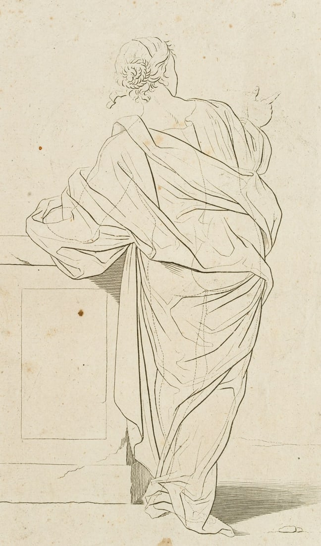 After PREISSLER (*1700), Lady in antique drapery, Etching (1 of 4)