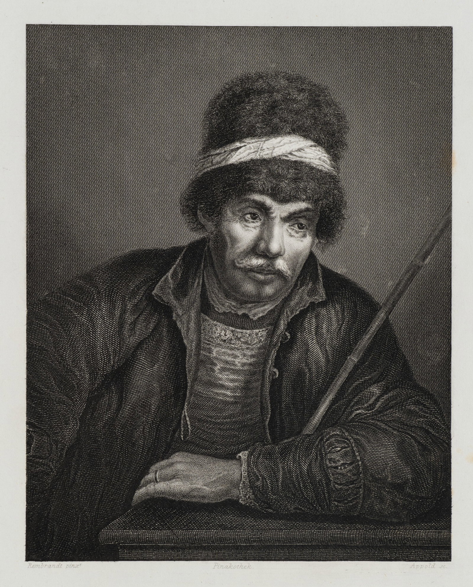 J. APPOLD (*1809) after REMBRANDT (*1606), Rembrandt’s father, Steel engraving (1 of 5)