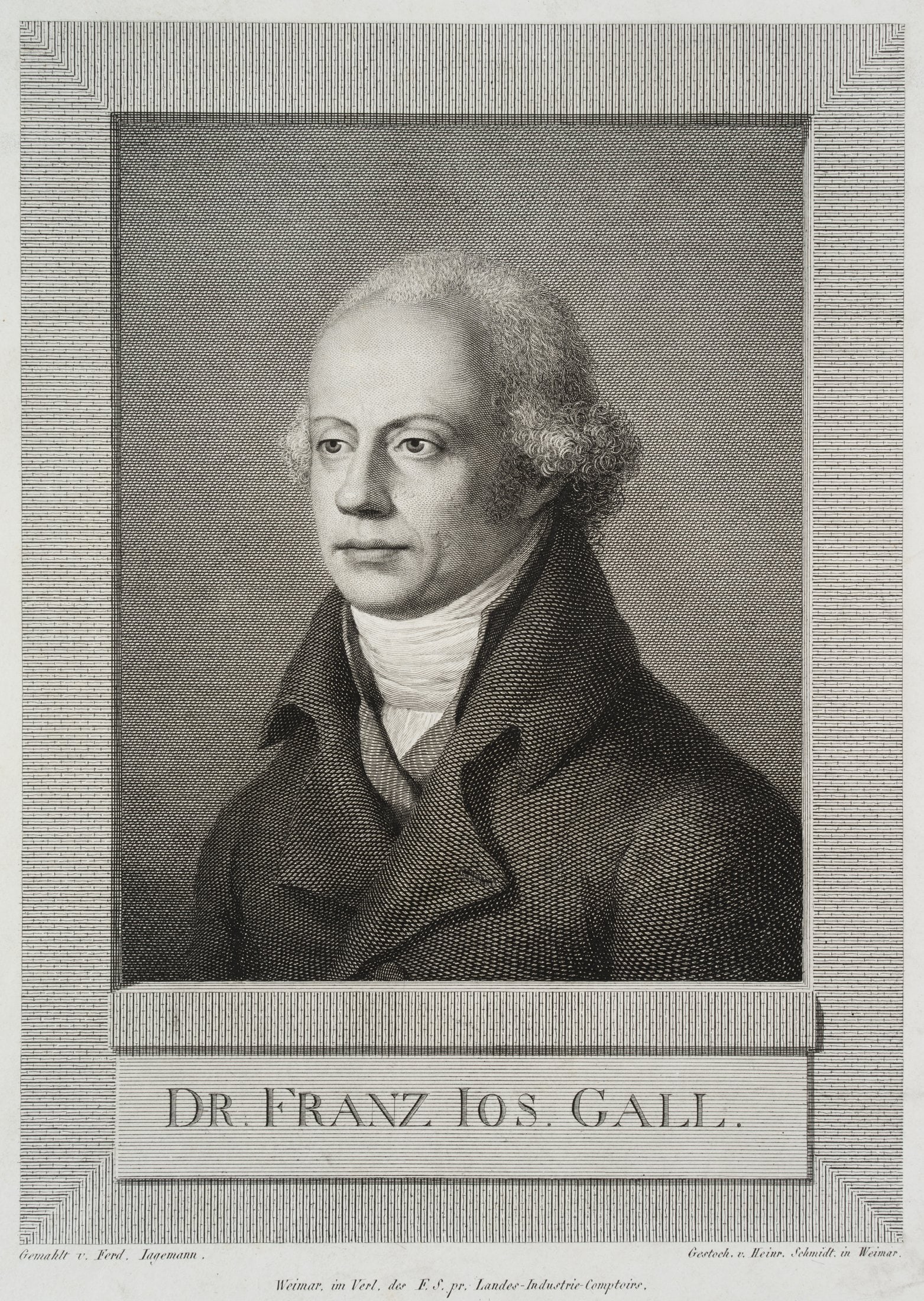 H. SCHMIDT (1780-1809), Franz Joseph Gall (1758–1828), Copper engraving (1 of 5)