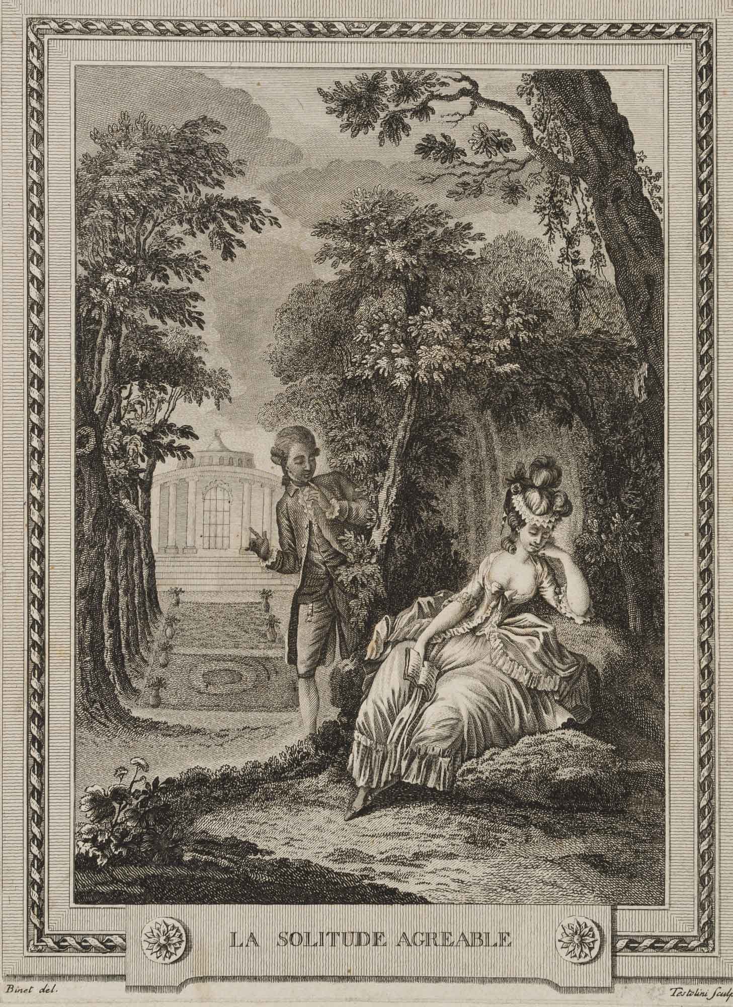 G. TESTOLINI (*1760), Pleasant solitude, around 1800, Etching (1 of 4)