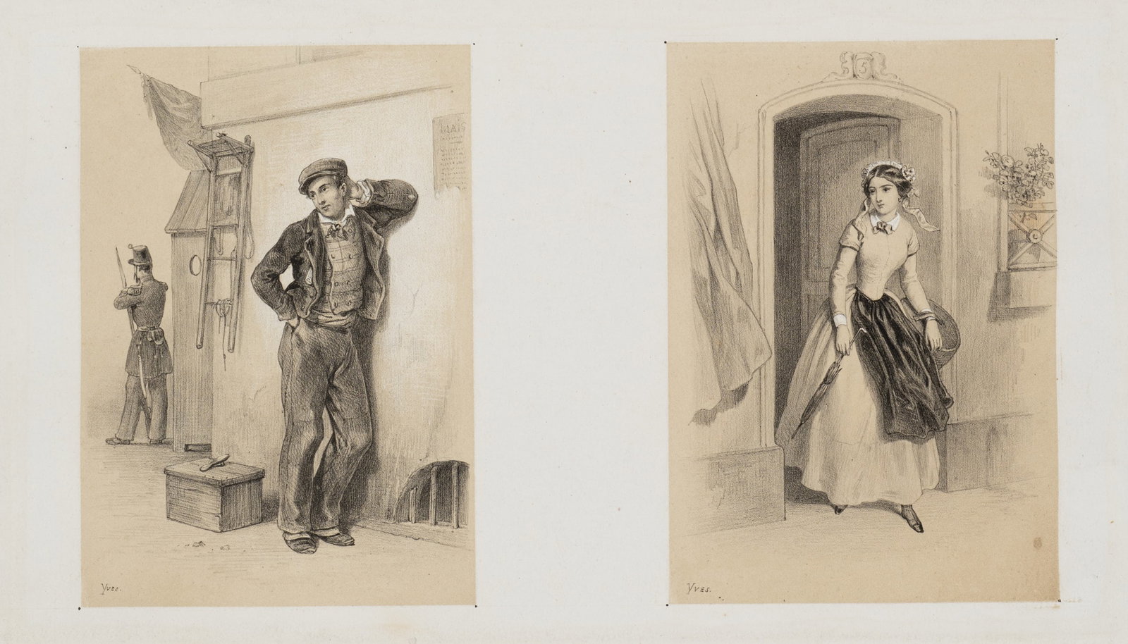 YVES (19th), Craftsmen and maids, 1857, Lithography (1 of 5)