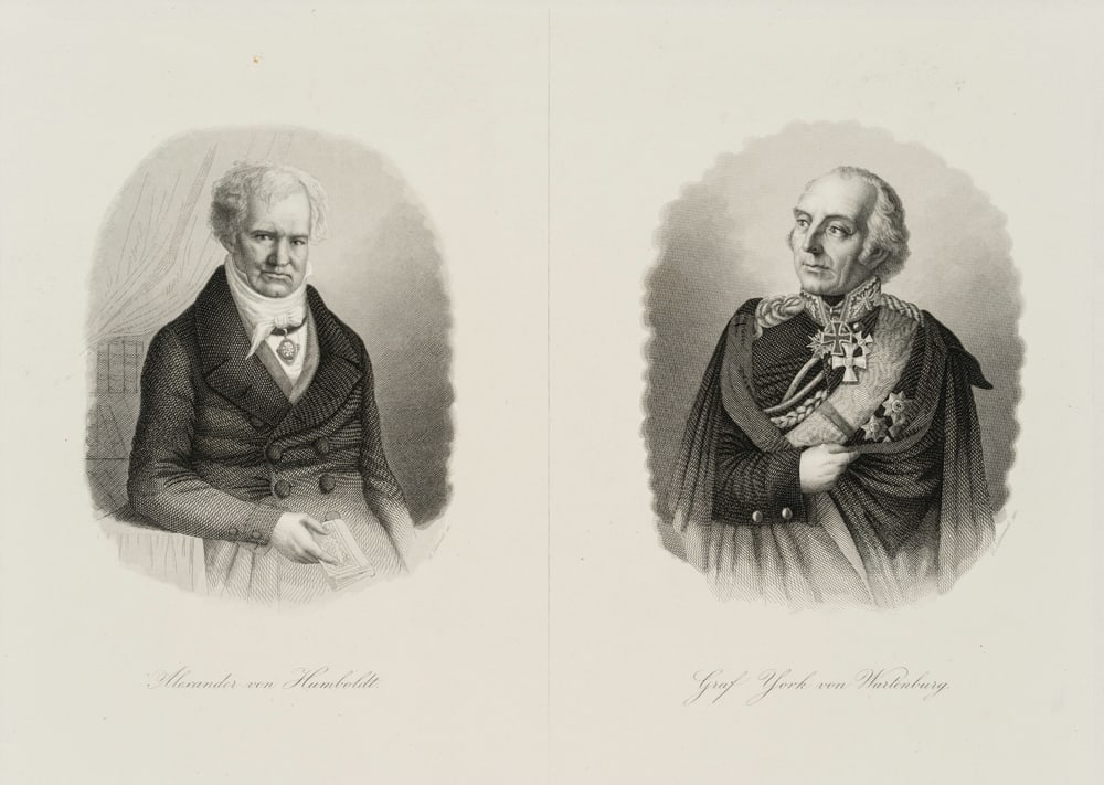 M. LÄMMEL (*1849) after Unknown (19th), Alexander von Humboldt and Count Yorck, Steel engraving (1 of 4)