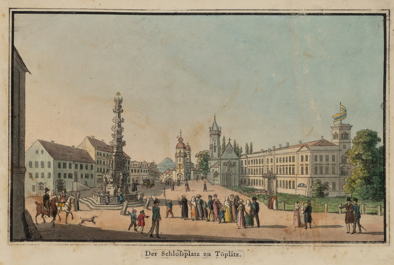 Unknown (19th), Töplitz Castle Square, Etching (1 of 5)