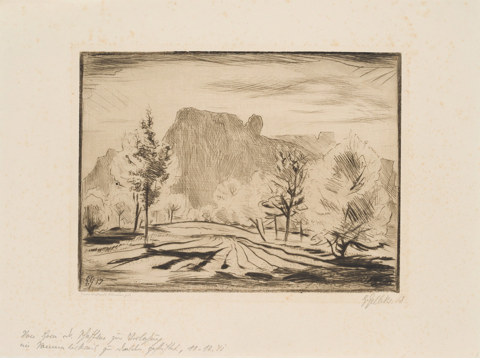 G. GELBKE (1882-1947), Resin landscape, 1918, Etching (1 of 4)