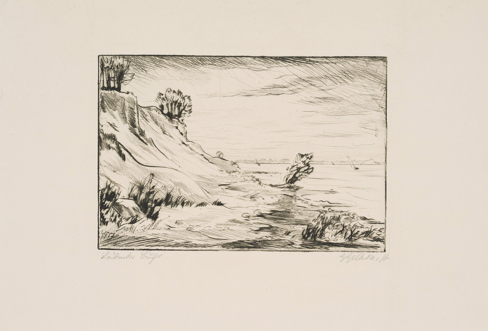 G. GELBKE (1882-1947), Löbnitz Bay, 1917, Etching (1 of 4)