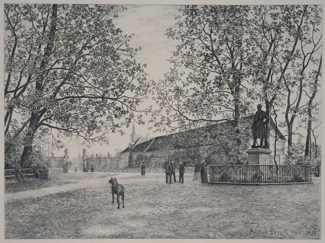 A. LARSEN (1856-1942), A spring day in the park, around 1901, Etching (1 of 4)