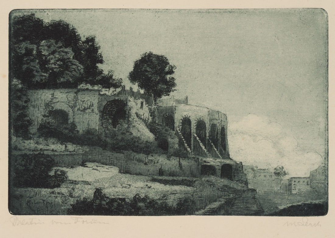 M. LECH (1871-1938), Ruins on the Palatine Hill, 1910, Etching (1 of 4)