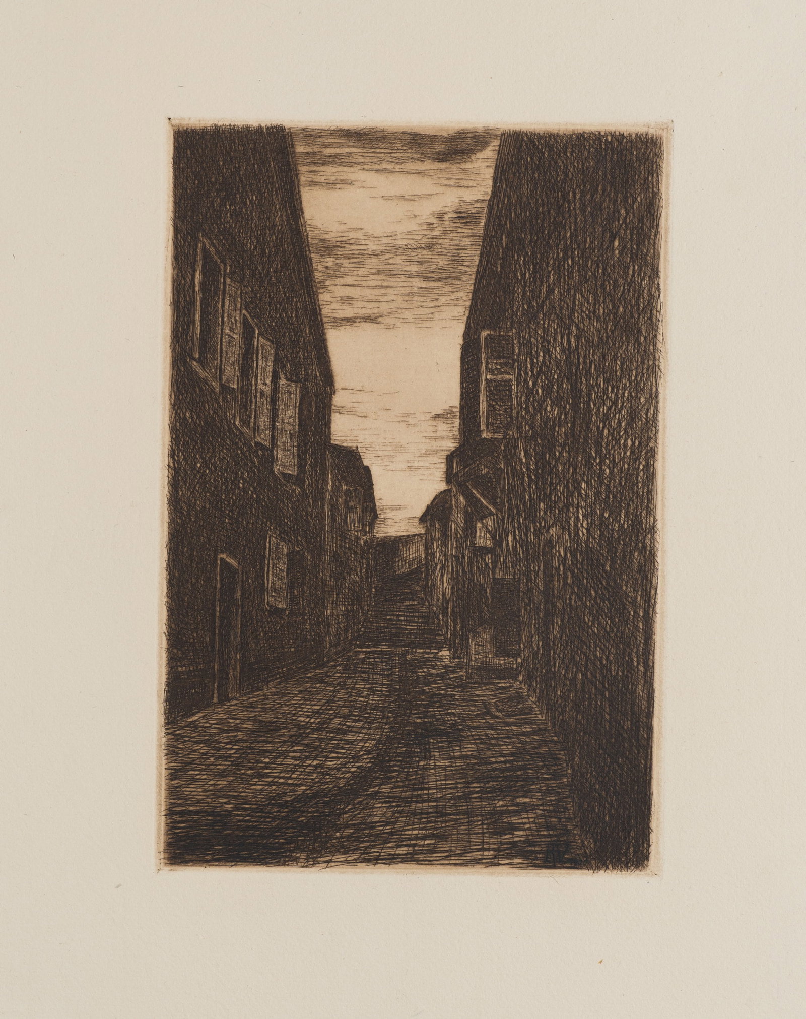 R. VOORTMAN (19,20th), Old Lane, Etching (1 of 5)