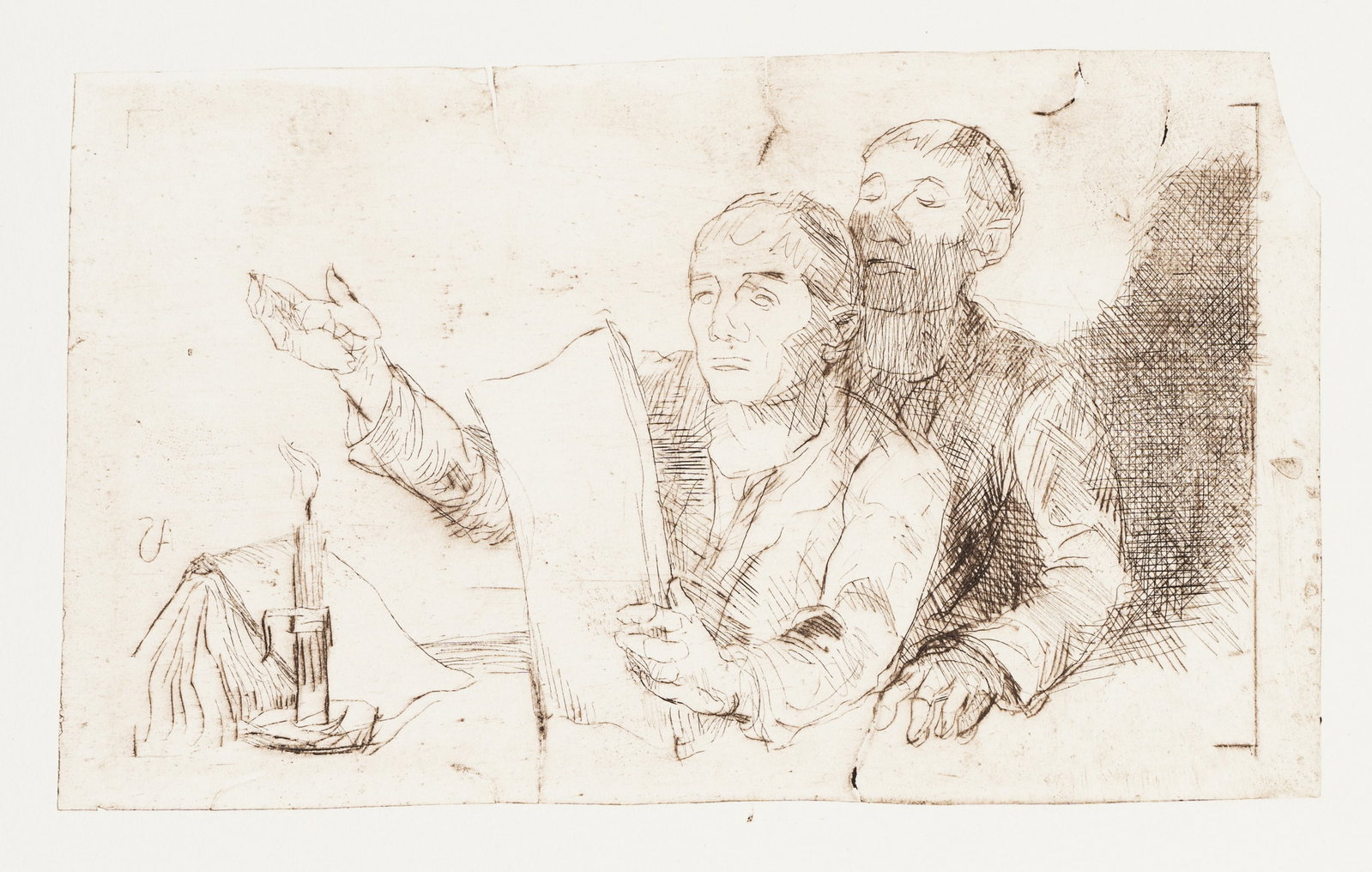 A. SCHINNERER (*1876), Two figures with a document, around 1940, Etching (1 of 5)