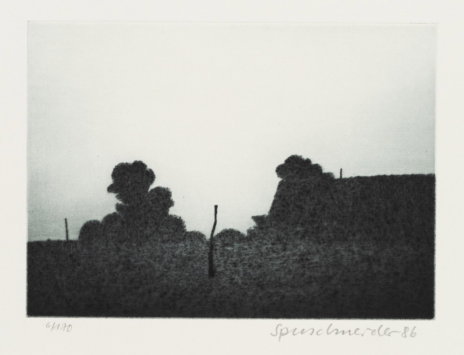 H. SPERSCHNEIDER (*1928), Silhouette of a landscape, 1986, Aquatint (1 of 5)