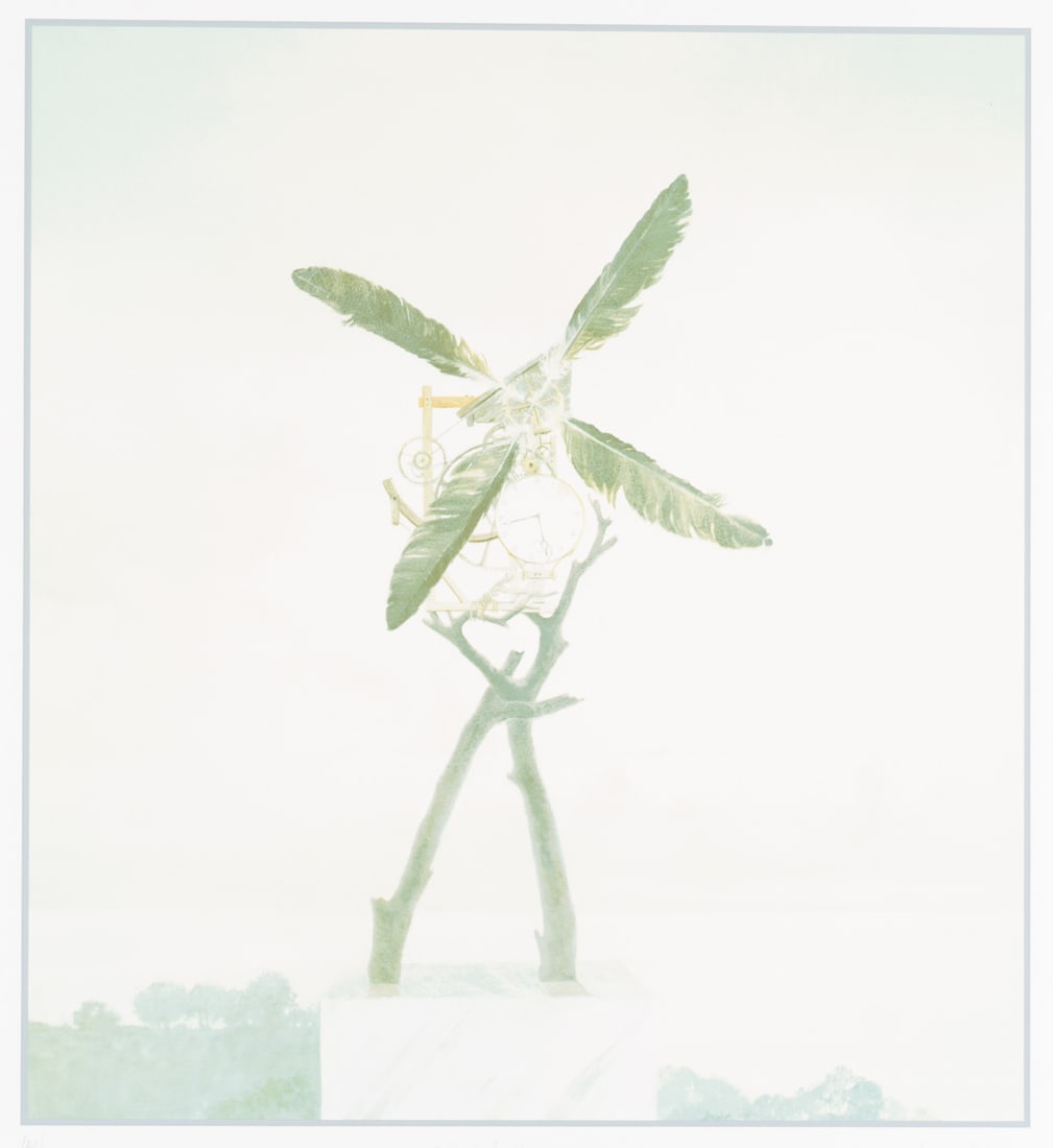 Unknown (20th), Illustration of a wind-up clock with springs, 1982, Offset printing (1 of 5)