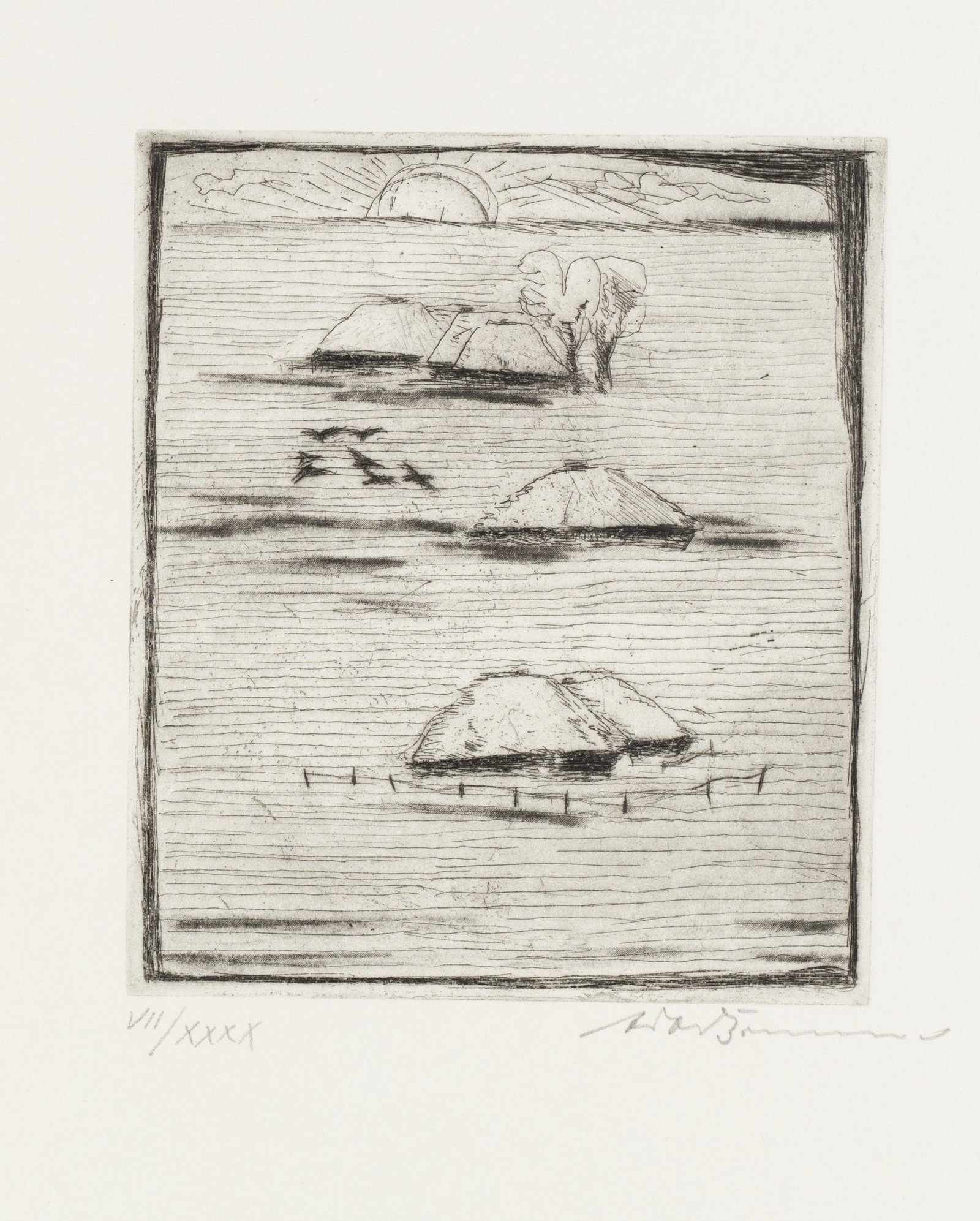 Unknown (20th), Landscape with a high horizon, Etching (1 of 5)