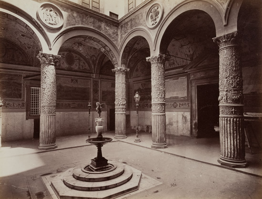 FRATELLI ALINARI (19th) Circle, Palazzo Vecchio, Florence, around 1880, albumen paper print (1 of 4)