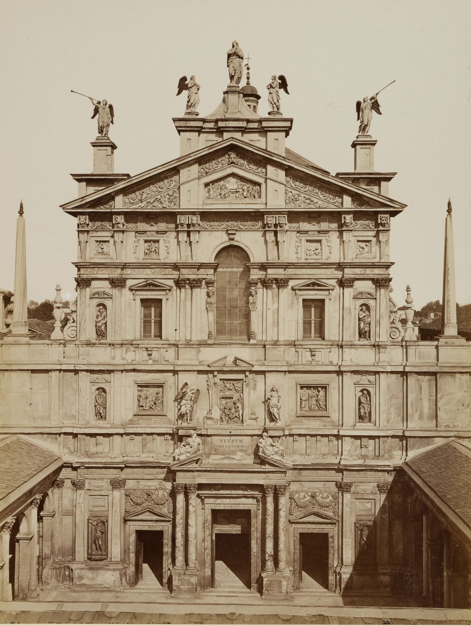 FRATELLI ALINARI (19th) Circle, Santa Maria presso San Celso, Milan, around 1880, albumen paper prin: Fratelli Alinari (19th century) Circle: View of the west façade of Santa Maria dei Miracoli presso San Celso with its rich sculptural decoration, c. 1880, albumen paper print Technique: albumen p