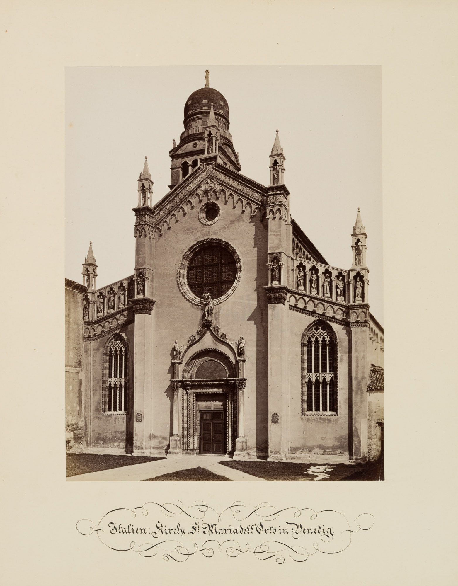 FRATELLI ALINARI (19th) Circle, Church of St Maria dell'Orto, Venice, around 1880, albumen paper pri: Fratelli Alinari (19th century) Circle: "Italien: Kirche St Maria dell'Orto in Venedig", Madonna dell'Orto, Gotische Kirche, Grab Jacopo Tintoretto, c. 1880, albumen paper print Technique: albumen pap