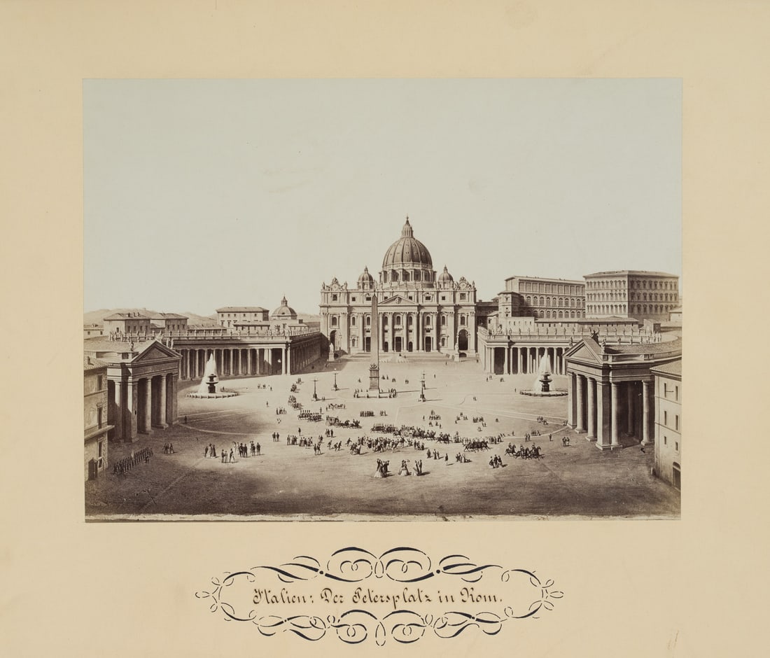 FRATELLI ALINARI (19th) Circle, St Peter’s Square in Rome, around 1880, albumen paper print (1 of 4)