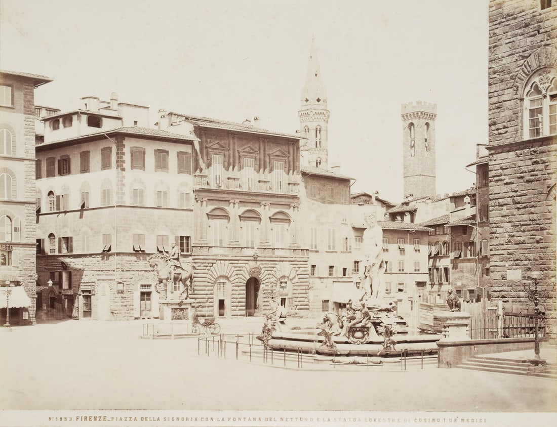 FRATELLI ALINARI (19th), Piazza della Signoria, Florence, around 1880, albumen paper print (1 of 4)