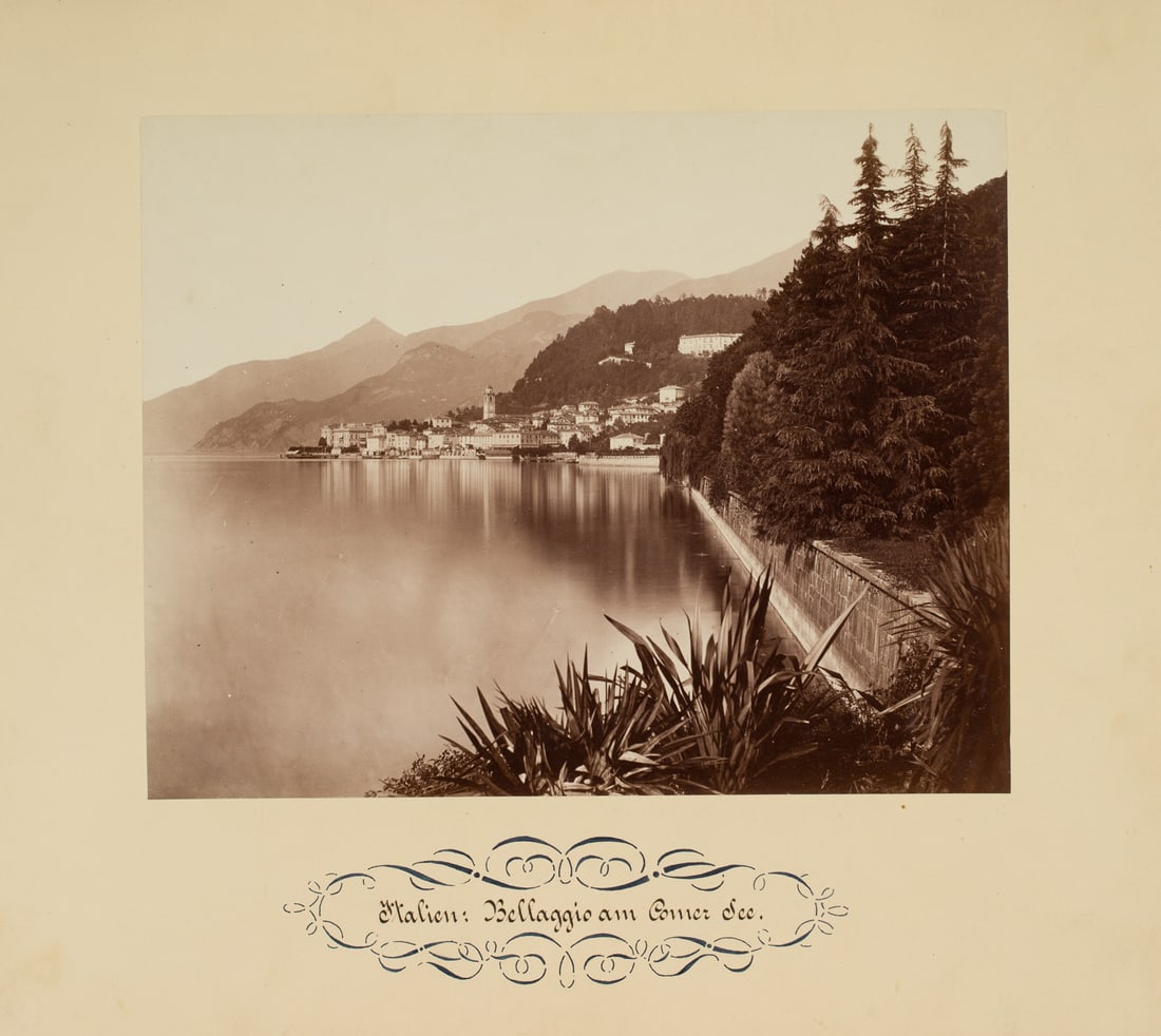 FRATELLI ALINARI (19th) Circle, Villas in Bellagio, Lake Como, around 1880, albumen paper print: Fratelli Alinari (19th century) Circle: Italien, Elegant Villen in Bellaggio am Comer See, Lombardei, c. 1880, albumen paper print Technique: albumen paper print, mounted on Cardboard Date: c. 1880 De