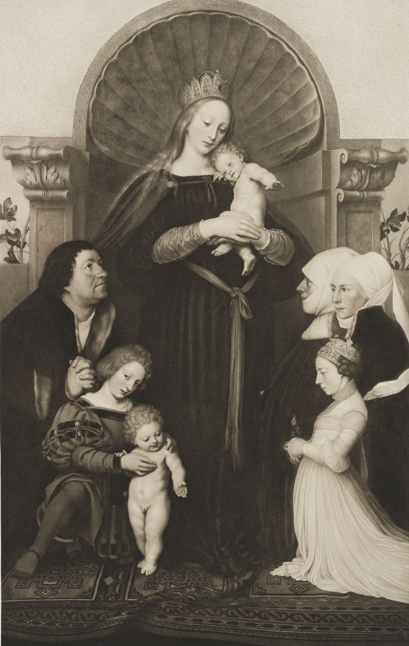R. PAULUSSEN (*1852) after HOLBEIN (*1497), Mayor Meyer’s Madonna, around 1900, Photogravure (1 of 4)