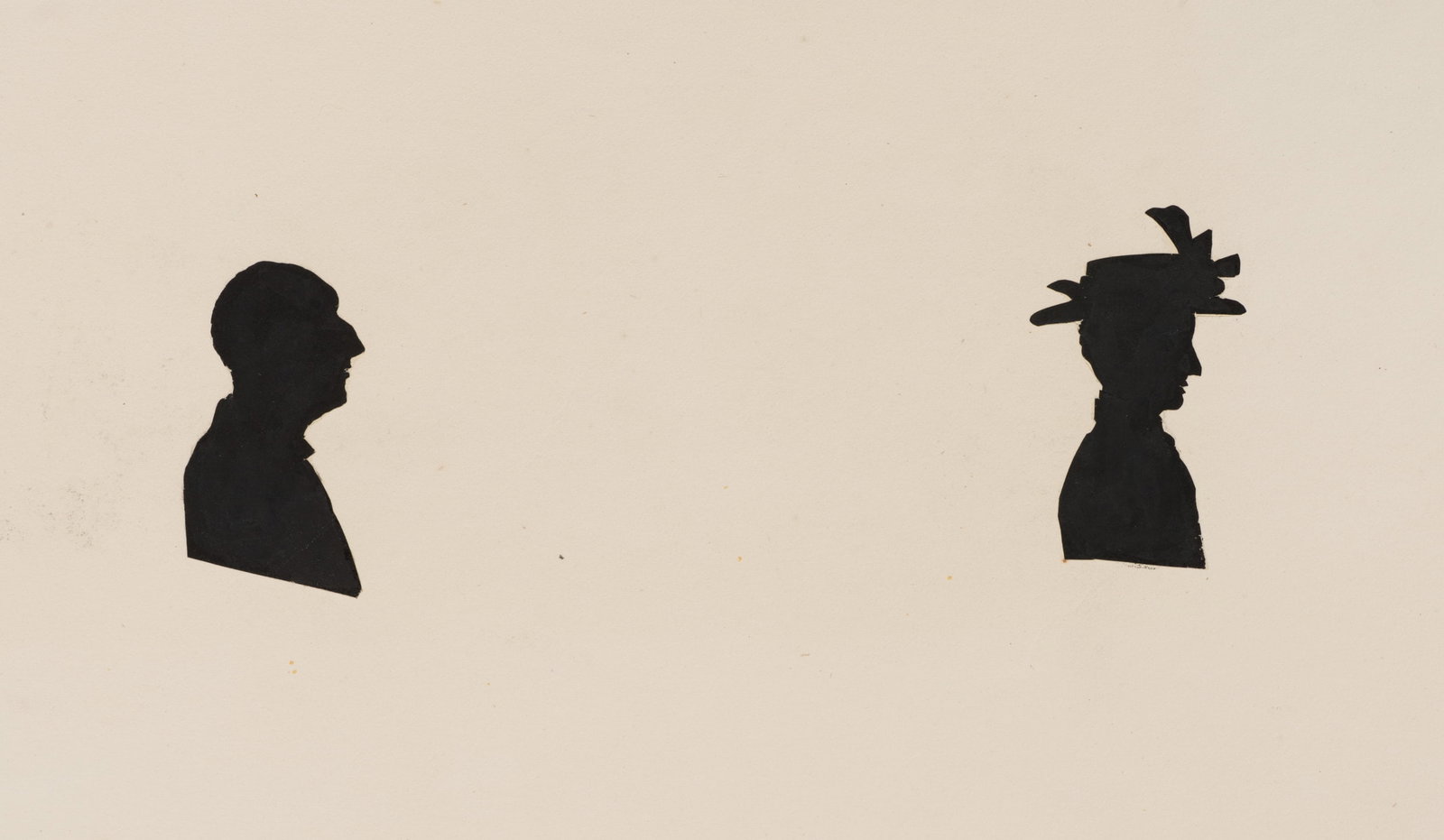Unknown (19th), Double portrait of an elderly couple, Silhouette (1 of 5)