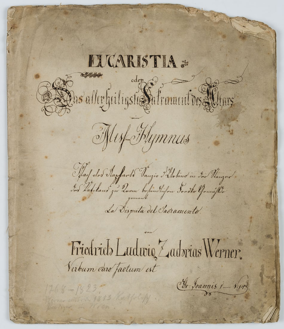 After WERNER (*1768), Missal. Celebration of the Eucharist, Autograph (1 of 4)