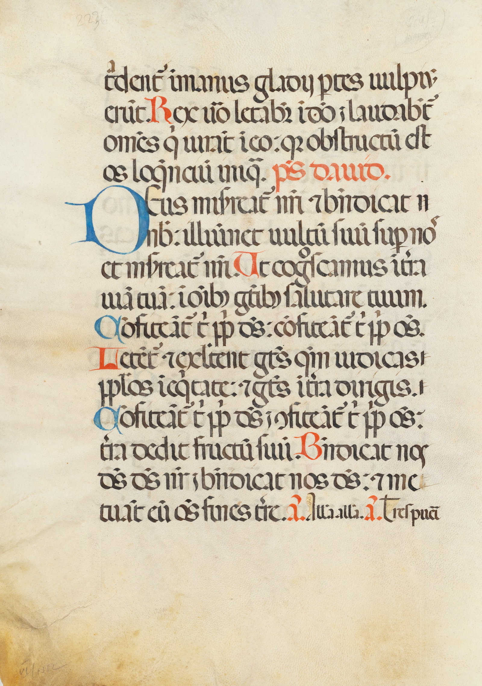 Unknown (16th), Deus misereatur nostri, manuscript on vellum, Watercolor: Unknown (16th century): Deus misereatur nostri, Psalm 662 Illuminated manuscript on parchment, 16th century, Watercolor Technique: Watercolor on Parchment Date: 16th century Description: This document