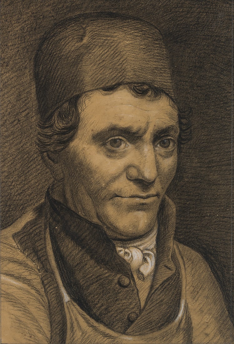 J. SCHAFFROTH (*1765), Portrait of a man, Charcoal (1 of 5)
