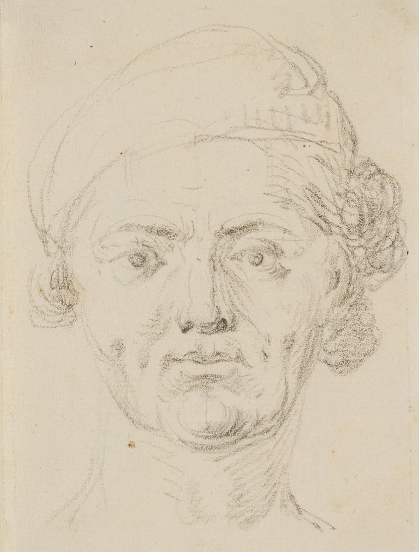 Unknown (18th), Portrait study of a man, around 1780, Pencil (1 of 8)