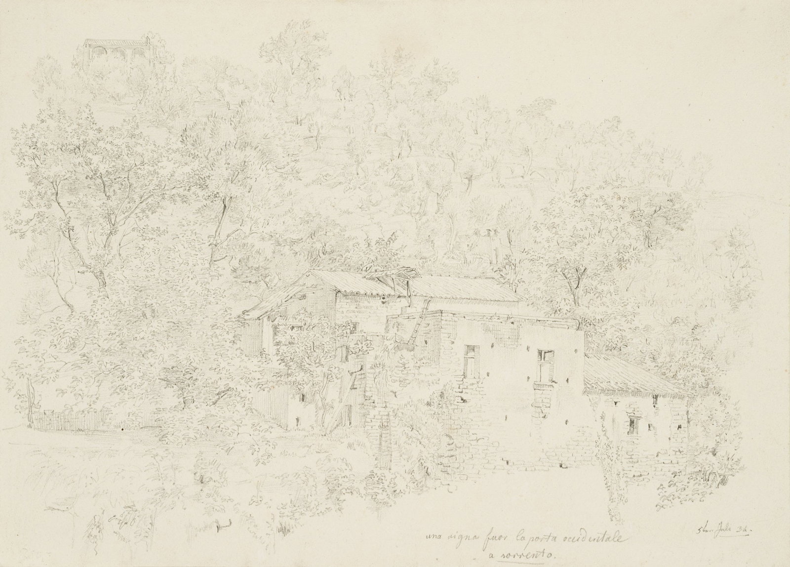 J. PEIPERS (1805-1878), A vineyard near Sorrento, 1834, Pencil (1 of 7)