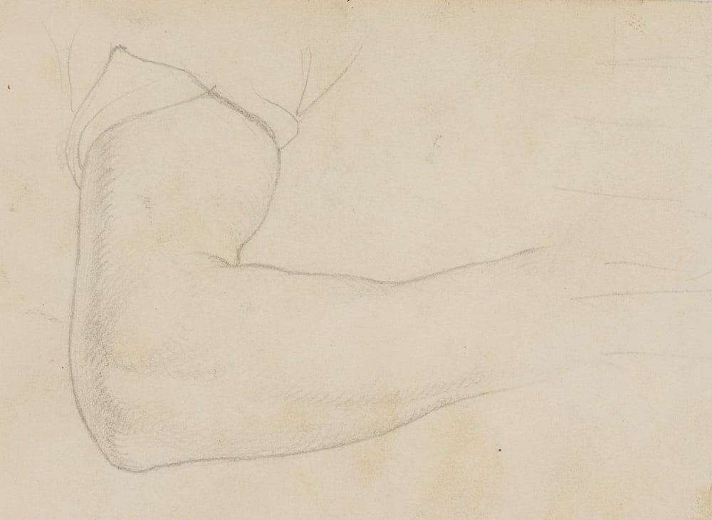 M. SCHWIND (1804-1871) Circle, A simple study of the arm, around 1840, Pencil: Moritz von Schwind (1804 Vienna - 1871 Munich) Circle: A simple study of the arm, c. 1840, Pencil Technique: Pencil on Paper Date: c. 1840 Description: The sheet comes from a sketchbook by an anonymou