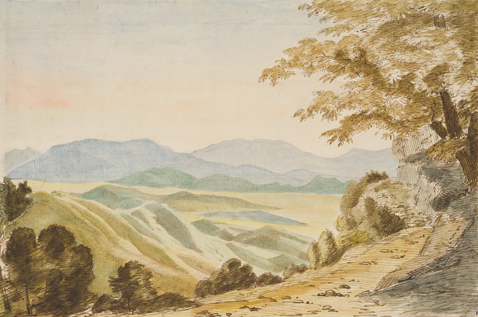 O. WAGNER (1803-1861), After Civitella, to Olevano, around 1831, Watercolor (1 of 6)