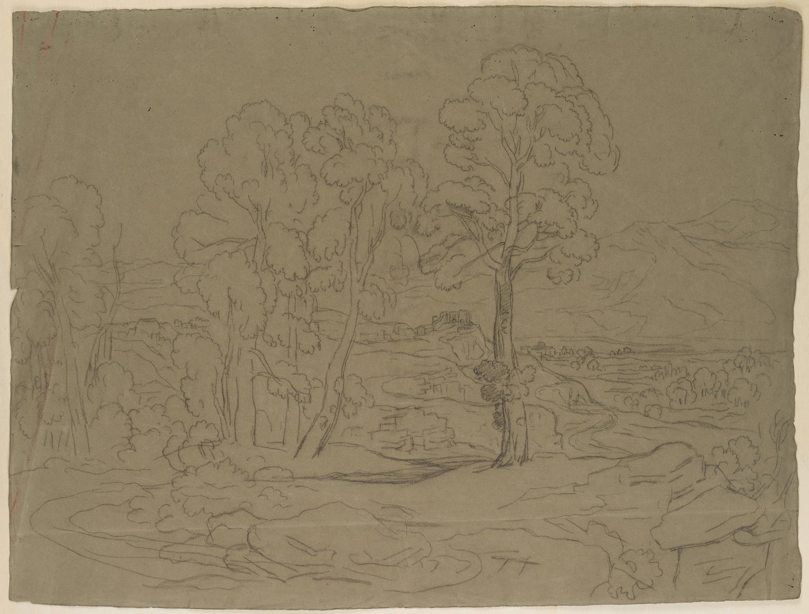 G. WALLIS (1761-1847), Landscape with mountains, Pencil (1 of 7)