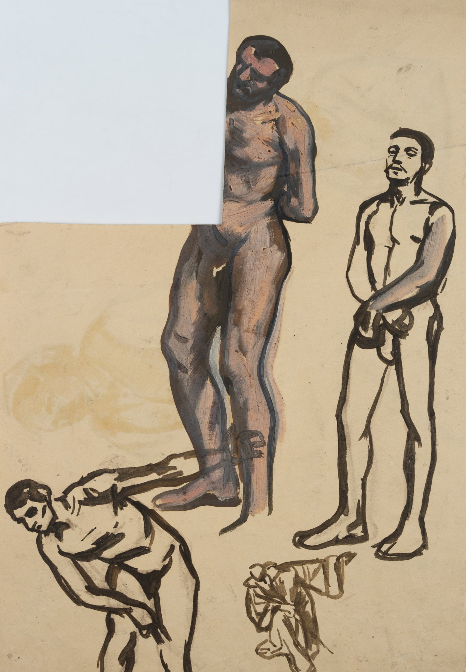 E. GEBHARDT (1838-1925), Figure studies, around 1892, Oil: Eduard von Gebhardt (1838 St. John - 1925 Düsseldorf): Figure studies, c. 1892, Oil Technique: Oil on Paper Date: c. 1892 Description: Figure study, presumably as preparatory work for a mural in 