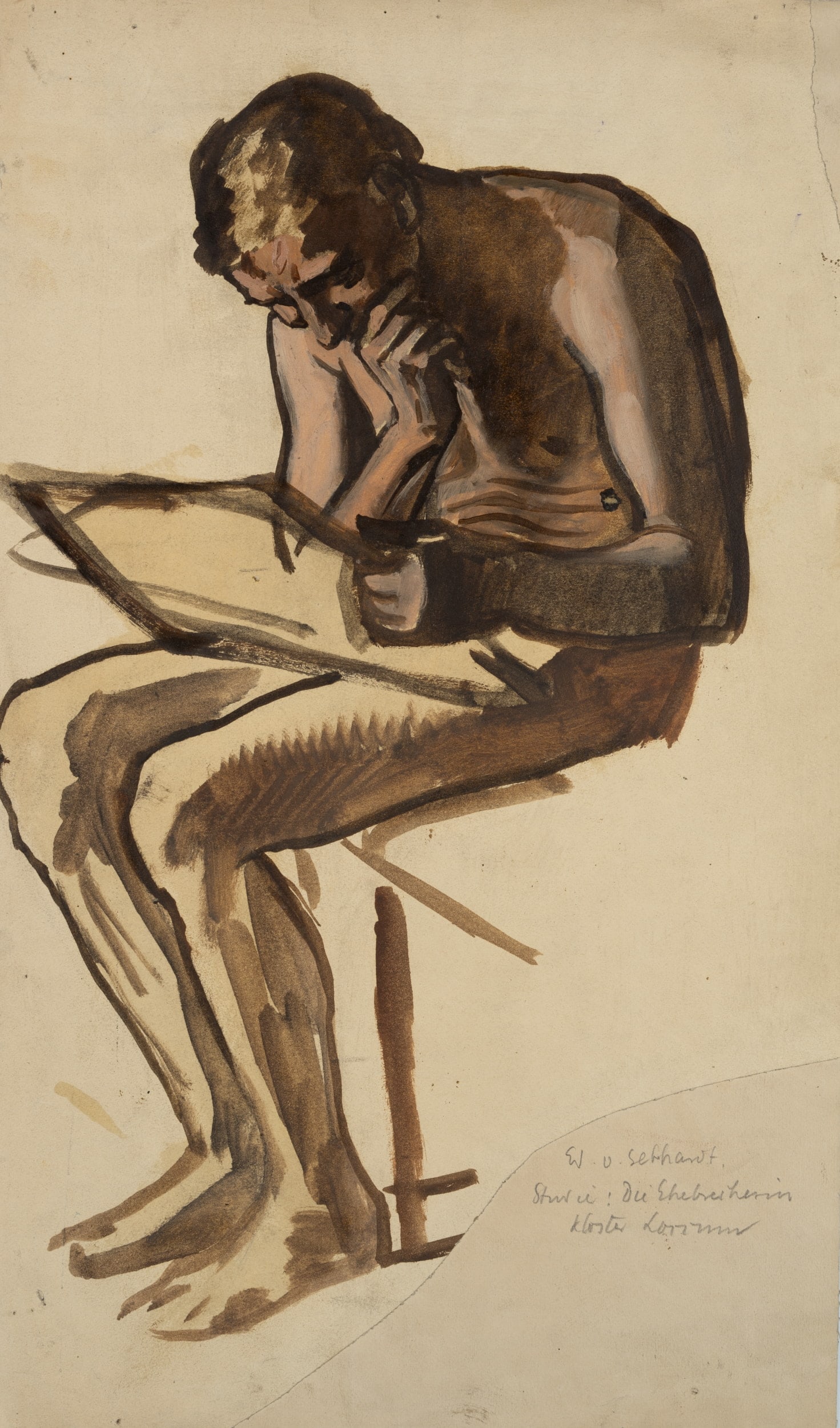 E. GEBHARDT (1838-1925), Study of a Scribe, around 1884, Oil (1 of 4)