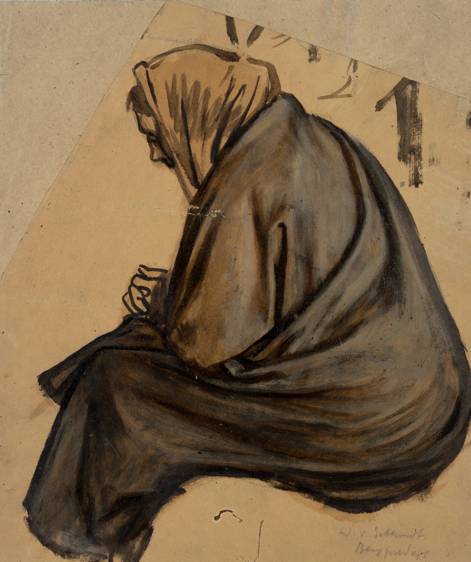 E. GEBHARDT (1838-1925), Study of a Seated Woman, around 1884, Oil (1 of 4)