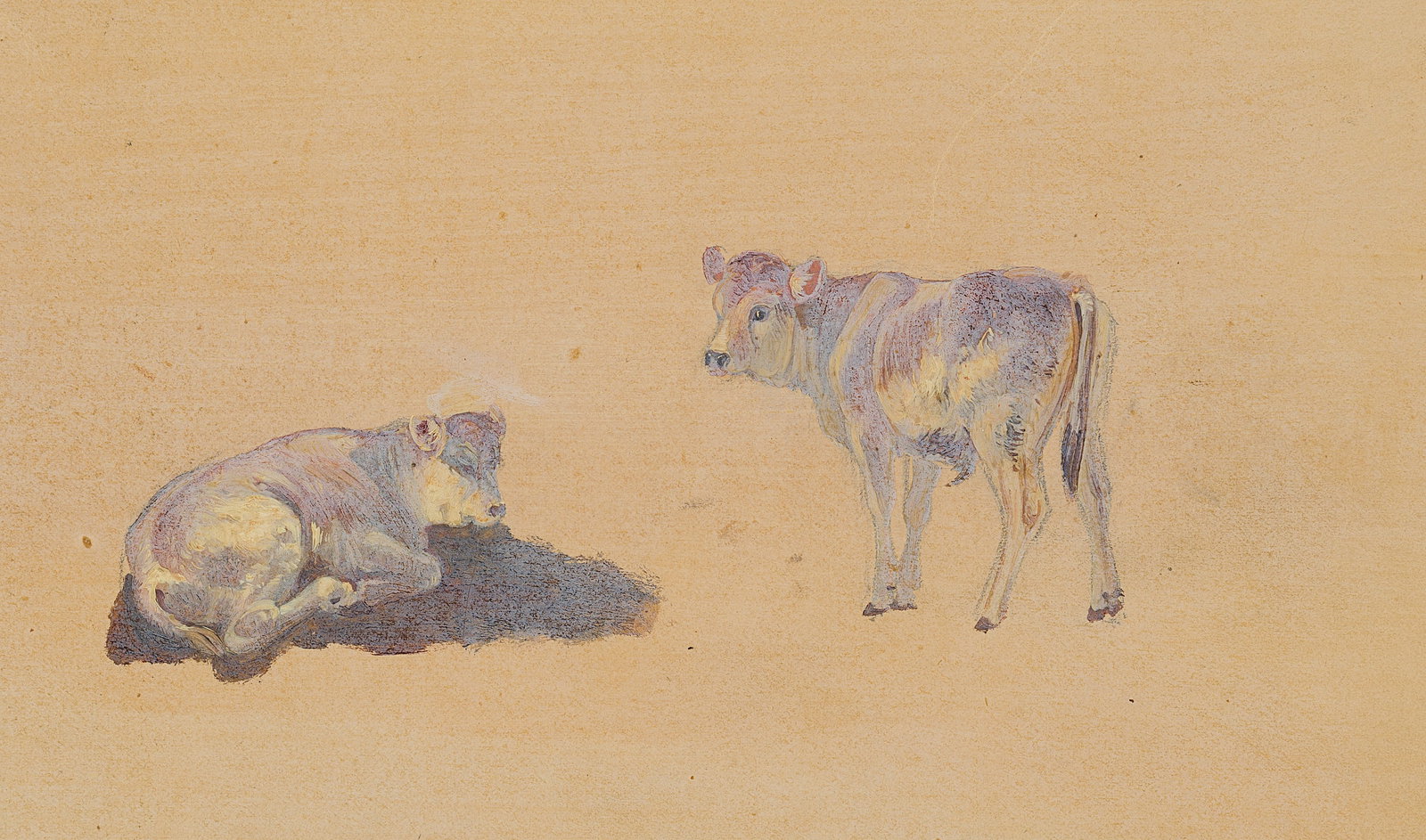 T. WEBER (1813-1875), A study of two calves, Oil (1 of 7)