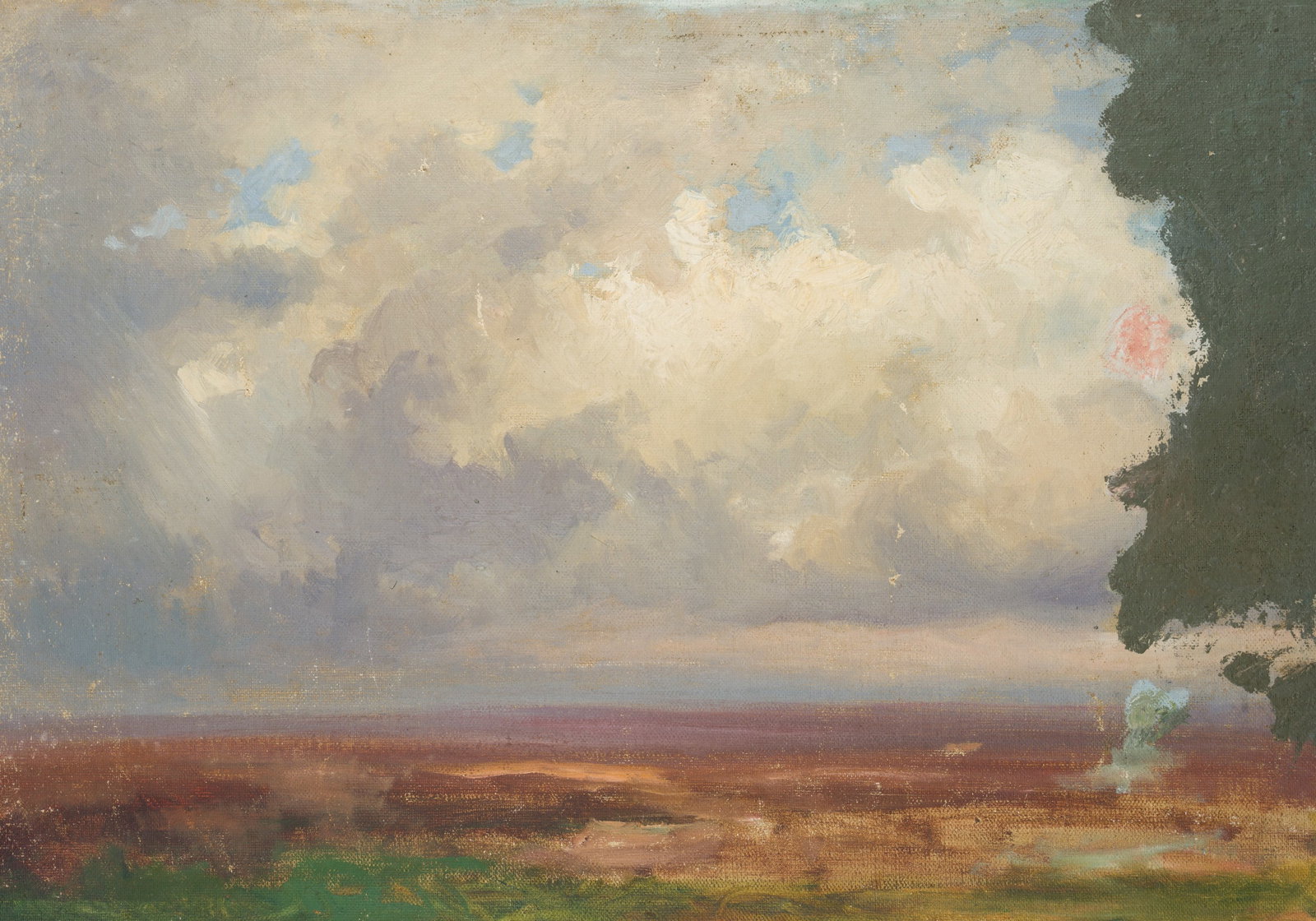 O. POTTHAST VON MINDEN (*1869), A cloudy sky with a flat landscape, Oil (1 of 4)