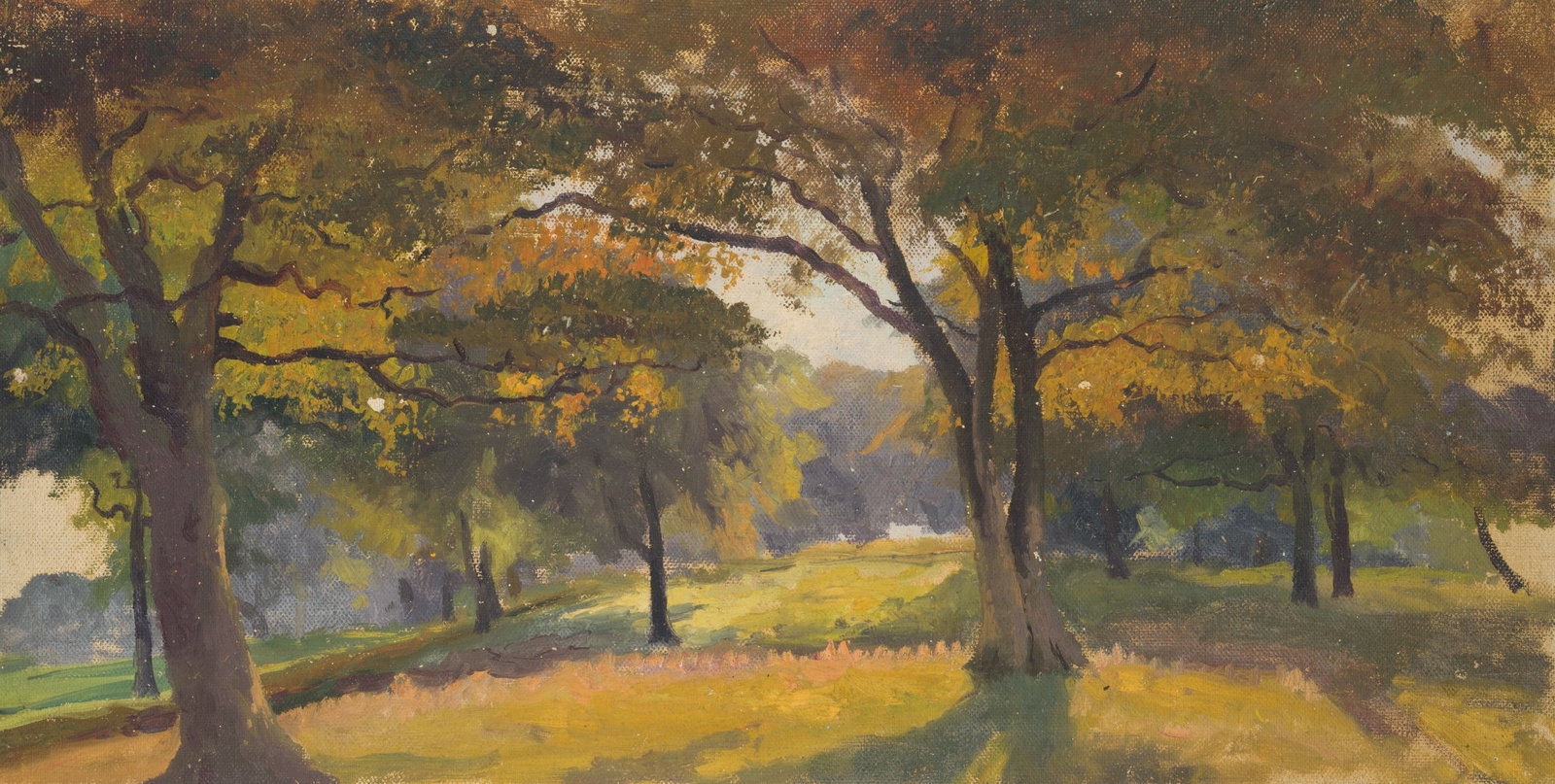 O. POTTHAST VON MINDEN (*1869), Meadow with trees, around 1910, Oil (1 of 4)
