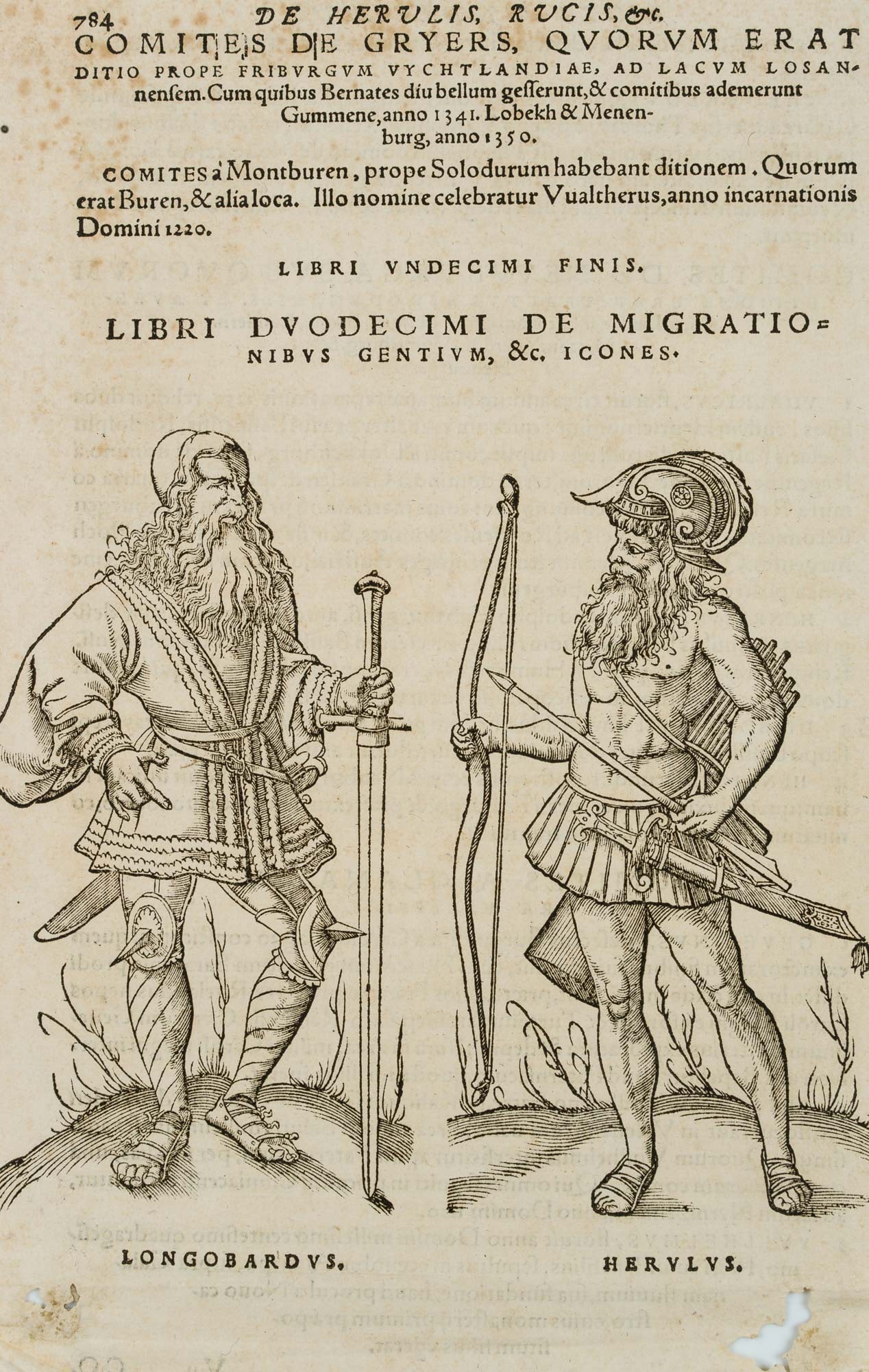 W. LAZIUS (1514-1565), Longobardus & Herulus, 1557, Woodcut: Wolfgang Lazius (1514 Vienna - 1565 ibid.): Longobardus & Herulus, 1557, Woodcut Technique: Woodcut on Laid paper Date: 1557 Description: Unusual print, labelled below the depiction with: "Longoba