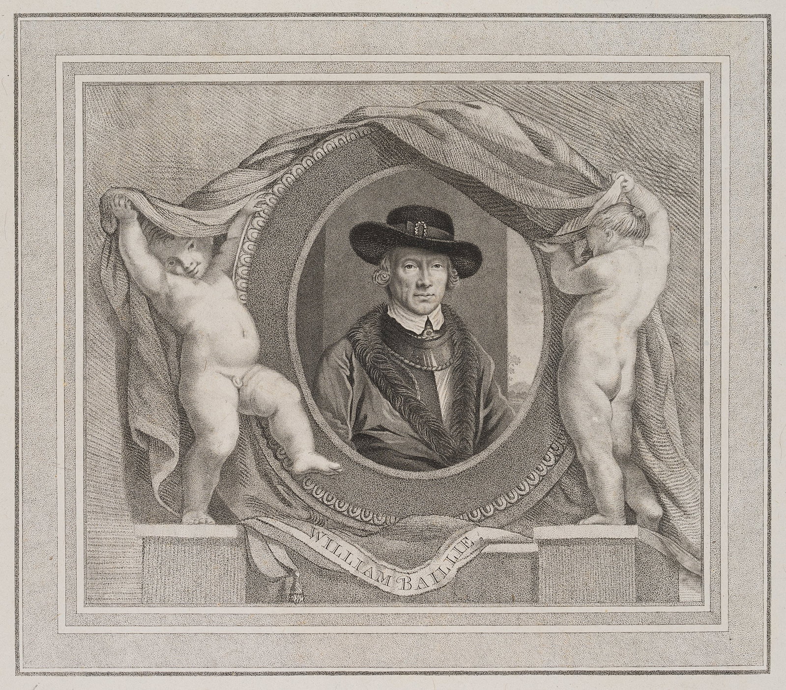 W. BAILLIE (*1723) after HONE (*1718), Self-portrait, 1783, Copper engraving (1 of 4)