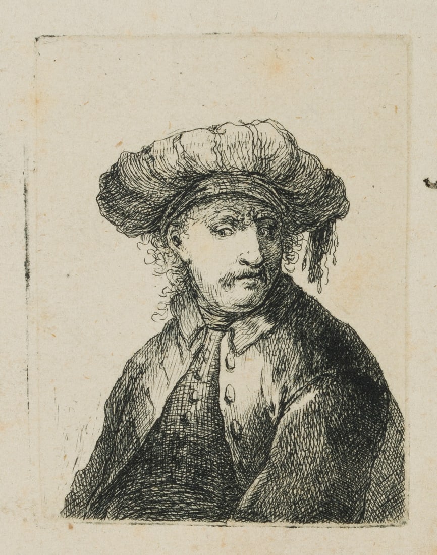 J. NOTHNAGEL (*1729), Man wearing a turban, around 1771, Etching: Johann Andreas Benjamin Nothnagel (1729 - 1804 ibid.): Man with moustache and turban, c. 1771, Etching Technique: Etching on Paper Inscription: General information: Known impressions bear Nothnagel's 